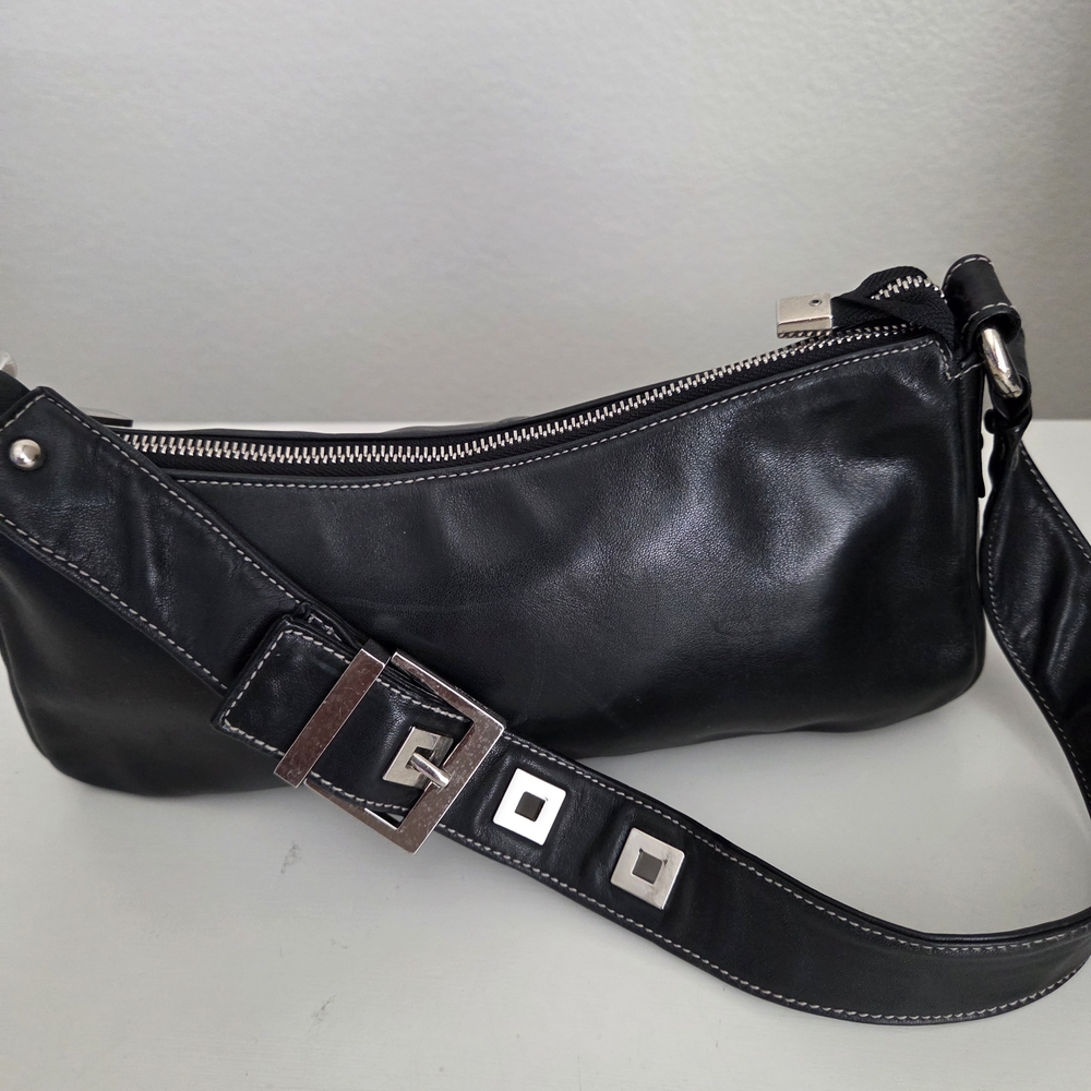 Perlina Black Mini Bag with Silver Accents